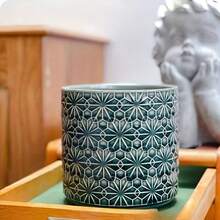 Hộp đựng dụng cụ nhà bếp bằng gốm sứ cổ điển - Hộp đựng thìa, dĩa và đũa dập nổi với họa tiết hoa trang nhã, trang trí phòng khách, lối vào, bàn ăn theo phong cách Ins, hộp đựng đồ dùng nhà bếp bằng gốm sứ, thích hợp làm quà tặng ngày Valentine. - Nhiều màu - Xem 10