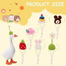 6 Pcs Knitted Hats, Stylish Desk Goose Outfits Porch Goose Clothes - Elevate Seasonal Decor With Premium Handcrafted Designs - Initial - View 3