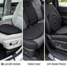 Cojín giratorio para asiento de coche a 360° | Diseño ergonómico que mejora la comodidad y la movilidad, entrada/salida conveniente, alivia la presión, rotación suave dentro del coche, adecuado para el trayecto diario y la conducción a larga distancia, tejido de punto, fibra de poliéster - cojín de asiento móvil - Ver 3
