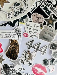 50张银色幸运女孩贴纸 防水卡通礼品装饰剪贴簿笔记本电脑行李箱吉他水杯手机壳DIY贴纸 - 彩色 - 查看 7