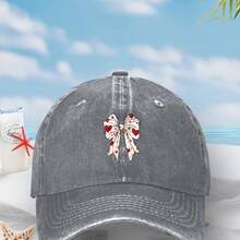 1 Happy Valentine's Day Bow| Funny Cool Graphic Baseball Cap| Casual Lightweight Geometric Pattern Knit Fabric, Machine Washable - 沙/ - 查看 5