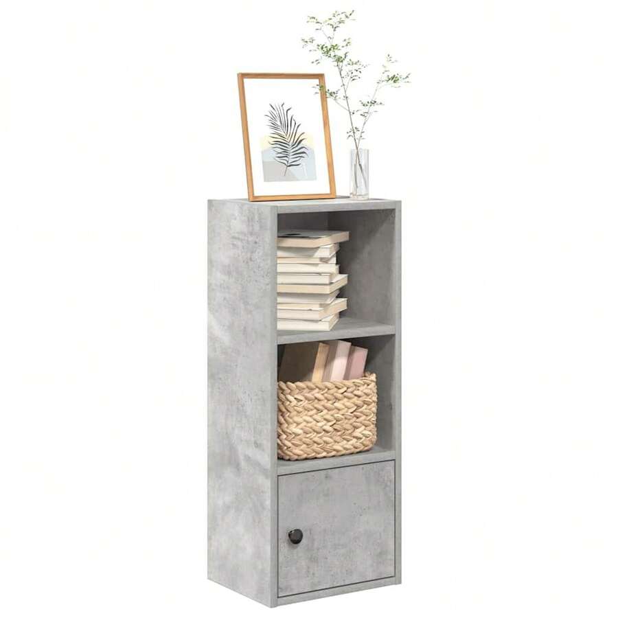 vidaXL Bibliothèque gris béton 31x24x77 cm ingénierie du bois - Gris - Voir 1