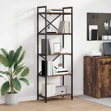 vidaXL Étagère Chêne fumé 56 x 34 x 171 cm Bois d'ingénierie - Tabac - Voir 1