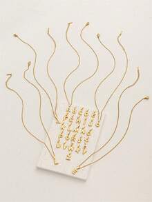 1pc Elegant Lady-Like Gold Balloon 26 Letter Pendant Necklace, Adjustable Chain Length, Suitable For Daily Wear, Great Gift For Girlfriend, Wife, Mother, Family And Friends, Birthday, Anniversary, Popular Among Young Women - Yellow Gold - View 6