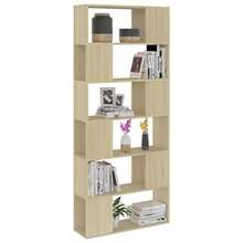 vidaXL Bibliothèque/Séparateur de pièce Chêne sonoma Bois d'ingénierie - Castano - Visualizzare 5