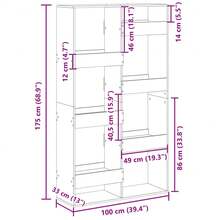 vidaXL Cloison de separation black 100x33x175 cm made of engineering - Preto - Ver 9