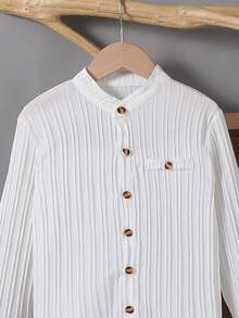 2 件套青少年男孩时尚长袖衬衫和休闲舒适裤子套装，适合春秋季户外穿着