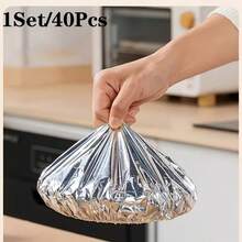 50片装铝箔隔热套 - 铝箔保温膜，食物保温套，耐热防漏，食品级，可重复使用，保持食物新鲜并保护表面，适用于午餐盒、露营、户外活动、野餐、包装工具、办公室、家庭、厨房、烹饪、烘焙、野营厨房，实用礼品 - 彩色 - 查看 4