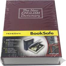Decorative Book Safe Box With Key Lock, Faux Book Storage Box For Home Bookshelf, Store, Piggy Bank, Documents, Black - Red - View 6