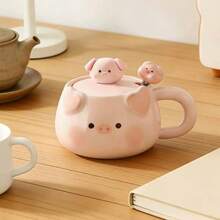 贝壳纹手柄咖啡杯碟套装 北欧风简约马克杯 家用陶瓷杯 复古水杯 - 彩色 - 查看 9