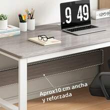 Escritorio Moderno Minimalista Office Ordenador Con 3cajones Dimensiones:100*50*74,5cm - Marrón - Ver 5