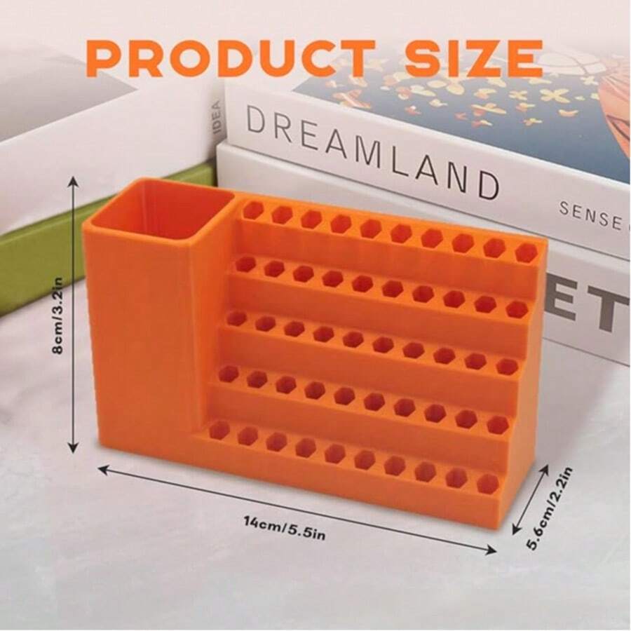 Hexagon Bit Organizer, Screwdriver Bit Holder Storage Box, 1/4" Impact Driver Bit Organizer (20 Holes, 50 Holes) - Multicolor - View 1