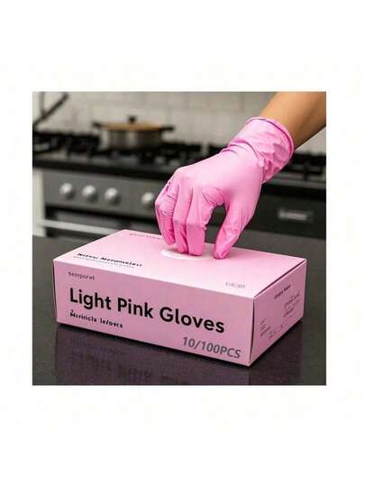 100-Ct Box 4mil Cherry Blossom Disposable Gloves Latex Free Gloves For Cleaning Nail Tattoo Hair Salon Garden Beauty Salons, Tattoo Artists, Estheticians, Hair-Dyeing, Hair-Styling, Epoxy & Resin Work Gloves, Powder-Free Great For Home, Office, And Professional Uses