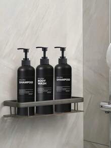 500毫升浴室哑光黑色分装瓶，带标签贴纸，可分装洗发水和护发素，也可分装洗手液/洗洁精，厨房浴室收纳，沐浴露瓶，乳液瓶，适用于美容院、酒店浴室、家居装饰配件 - 默黑 - 查看 6