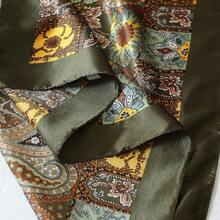 35" Large Satin Head Scarf For Women Silk Hair Scarf Solid Color Hair Bandana For Night Hair Wrap Sleeping - màu xanh lá - Xem 4