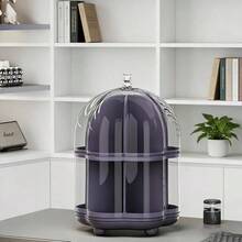 旋转透明化妆品收纳盒，多层桌面展示盒，适用于摆件、珠宝、娃娃等，防尘收纳