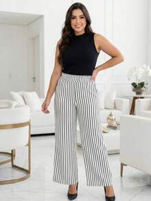 Fabric Pants With Pockets, Vacation, Home, Summer - Black - View 7