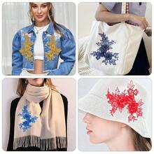 [Free Shipping]2 Pairs 4Pcs Gold 3D Floral Embroidery Lace Applique Vintage Solid Patches Sew On Polyester Flower Embroidered Appliques For Sewing MaFKing Dresses Bags Home Decor Accessories DIY Crafts - 金子 - 查看 6