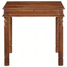 vidaXL Table à manger 80x80x77 cm bois d'acacia massif - Tabac - Voir 2