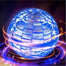 Juguete de bola orbitante voladora, balón flotante controlado manualmente con luces LED, versión actualizada 2026, globo giratorio de 360°, mini dron genial, regalo ideal para cumpleaños y Navidad - Azul - Ver 3