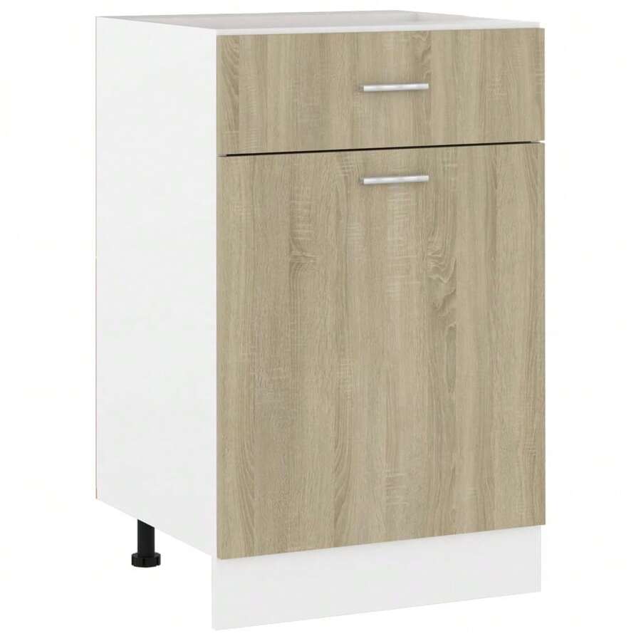 vidaXL Armoire à tiroirs inférieure "Lyon" Chêne Sonoma 50 x 46 x 81,5 cm Bois d'ingénierie - Tabac - Voir 1