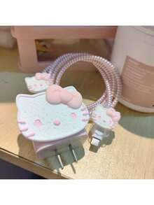 Sanrio 1pc Hello Kitty Cartoon Charger Head Protector Case, Compatible With Apple 18/20W Fast Charging Adapter Protection - Multicolor - View 7