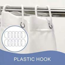 Funny Black Cat Shower Curtain, Green Plants Botanical Bathroom Decor, Waterproof Polyester With Hooks - trắng - Xem 6