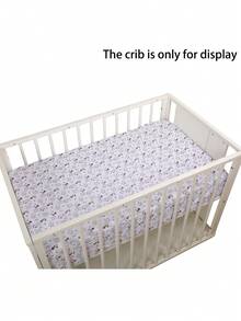 1pc Baby Crib Fitted Sheet Elastic Band On The Back To Prevent Displacement Cute Cartoon Design For Babies Cribs Infant Breathable Soft Microfiber Bed Cover Cot Essentials - Multicolor - View 12