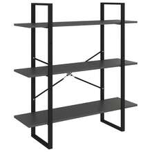 vidaXL Biblioteca de 5 níveis cinza 100x30x175 cm madeira de engenharia - Cinza - Ver 5