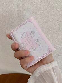 Ví gập đôi bằng da tổng hợp, họa tiết hoạt hình thỏ và gấu dễ thương, tông màu hồng và trắng nhẹ nhàng, nút bấm vàng, nhiều khe đựng thẻ và dây tua rua có thể tháo rời - Ví đựng thẻ thời trang dành cho bé gái và phụ kiện ví đáng yêu với họa tiết hoa và chất liệu mềm mại, món quà hoàn hảo cho bạn gái vào ngày Valentine hoặc năm mới (Không kèm mặt dây chuyền) - Nhiều màu - Xem 6