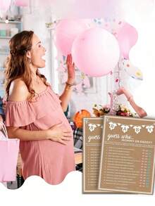 5pcs/10pcs/20pcs/40pcs Baby Suggests Predicting Game Cards Baby Games For Girl Or Boy,Newborn Parent Advice Cards,Baby Birth Advice Cards - 彩色 - 查看 4