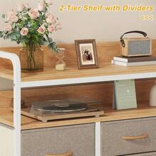Dresser For Bedroom With 7 Storage Drawers, Fabric Dressers Chests Of Drawers With Sturdy Steel Frame And Wooden Top