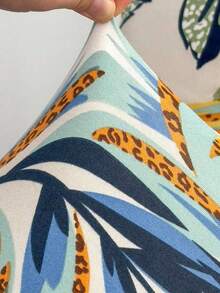 1pc Geometric Line Print Milk Silk Armless Folding Sofa Bed Cover, Elastic Full Wrap Dust-Proof, Suitable For Bedroom, Living Room, All Seasons - Multicolor - View 8