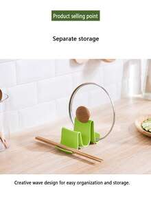 1pc Wave-Shaped Kitchen Pot Lid Holder, Utensil Rack, Cutting Board Rack, Draining Rack, Suitable For Kitchen And Dining Room - Multicolor - View 4