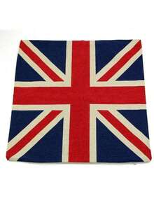 英国国旗图案枕套 - 方形抱枕套，英伦主题家居装饰 - 彩色 - 查看 9