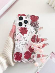 Pleciony pasek na bransoletę z falistą krawędzią w kolorze różowego złota, prosty, odporny na upadki, gruby futerał ochronny na telefon, kompatybilny z modelami 17/17 Pro/17 Pro Max, 16 XR/7/8, 15 Pro Max, 12 Pro Max, 13 Pro Max, 14 Pro Max, 13, 14, 11, 12P, 14, P11 Soft Shell, P12 odporny na upadki, XS, XR, 7/8P, 7/8 GES2 - Wielokolorowe - Zobacz 7