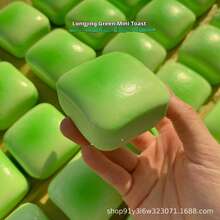 超柔软迷你吐司面包挤压玩具，慢回弹逼真食物造型减压指尖玩具，放松、情绪调节、生日、节日礼物 - 彩色 - 查看 14