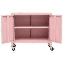 vidaXL Armoire de rangement Rose 60x35x56 cm Acier - Rose bonbon - Voir 6
