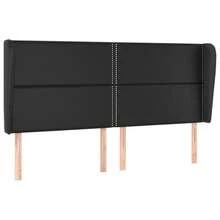 vidaXL Tête de lit con oreilles Nero 203x23x118/128 cm Similicuir - nero - Visualizzare 2