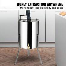 Electric Honey Extractor, 4/8 Frames Honey Spinner Extractor, Stainless Steel Beekeeping Extraction, Apiary Centrifuge Equipment With Height Adjustable Stand, Honeycomb Drum Spinner With Lid - Bạc - Xem 2