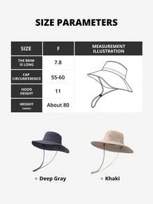 CAMEL CROWN Wide Brim Bucket Hat, Summer UV Protection Sun Hat, Denim Hat, Hiking Cap - Dark Gray - View 9