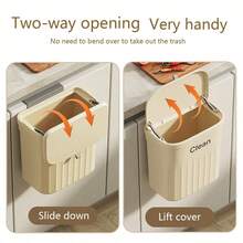 Wall-Mounted Simple Kitchen Trash Can For Home Bathroom,Foldable, Large Capacity, Waterproof, Bearing Garbage Bin,Kitchen,Bathroom,Home,Household Supplies - Multicolor - View 3