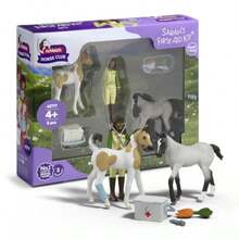 Schleich Horse Club - 7 PC Horse Vet First Aid Kit Playset With 2 Foal Figures Posable Sarah Figurine And Accessories - Farm Animal Veterinarian Set For Girls And Boys - Toys For Ages 5+ 42777lifelike - As Pic - View 2
