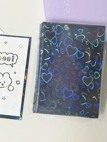 50pcs/Pack 61x91mm Holographic Shiny Star Card Sleeves, 3 Inch Top Loading Card Holders, Back To School