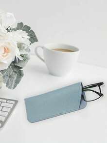 4件装软PU皮革眼镜盒，便携式挤压式眼镜盒，男女通用眼镜盒，PU皮革眼镜套，简约纯色防刮眼镜收纳袋，太阳镜、眼镜、老花镜、近视眼镜必备配件，适合户外、旅行、返校季使用 - 彩色 - 查看 7