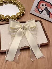 1pc Girl's Hair Clip, New Design Big Bow Knot Hair Barrette With Long Ribbon, Princess Hair Accessory For Little Girls - Multicolor - View 6