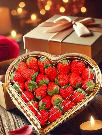 5 piezas Bandejas de plástico con forma de corazón con tapas - Reutilizables, contenedores de aperitivos de gran capacidad, ideales para servir frutas, sushi, verduras, ensaladas, tablas de quesos, también adecuados para el Día de San Valentín, Pascua, ceremonias de graduación. Cajas de almacenamiento de aperitivos para fiestas | Presentación elegante | Almacenamiento conveniente, bandejas de alimentos, regalo perfecto para viajes, actividades al aire libre, campamentos y fiestas al aire libre.