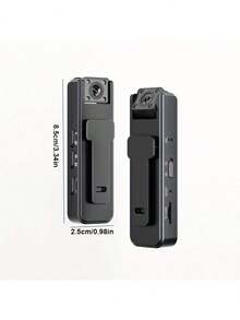 Cámara corporal mini HD 1080P con ángulo de visión de 180° y visión nocturna infrarroja, grabadora de video digital portátil con estabilización de imagen digital, batería de polímero de litio recargable por USB, almacenamiento en tarjeta TF en formato AVI para uso en exteriores/interiores en múltiples escenarios - Negro - Ver 6