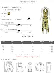 Đầm slip không tay ôm sát người họa tiết da báo dành cho nữ, thích hợp cho tiệc mùa hè. - Màu vàng - Xem 6
