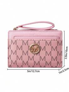 European & American Lychee Texture Minimalist Women Wallet, High-Quality Elegant Bifold Card Slots Zipper Coin Purse